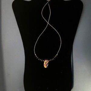 Handmade glass bead necklace